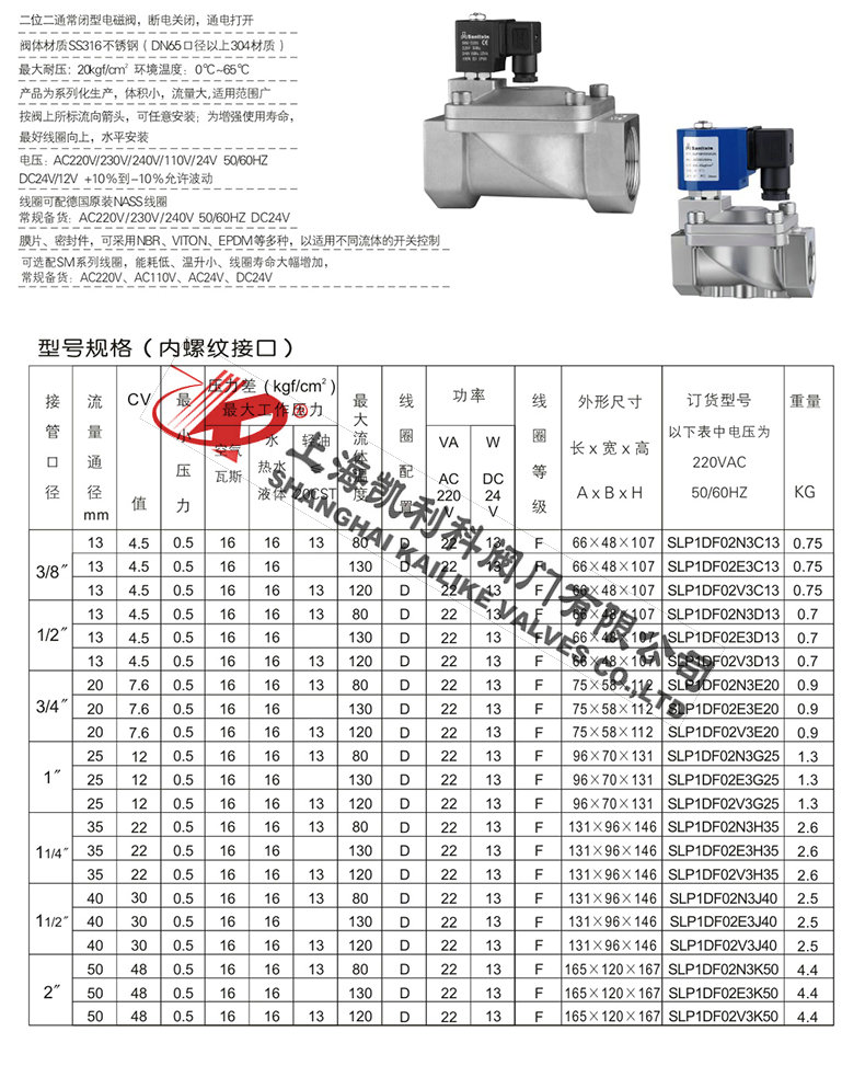 SLP先導膜片式電磁閥型號規(guī)格